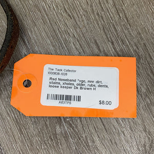 Rsd Noseband *vgc, mnr dirt, stains, xholes, older, rubs, dents, loose keeper