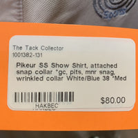 SS Show Shirt, attached snap collar *gc, pits, mnr snag, wrinkled collar
