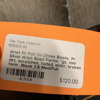 Pr Pull On Dress Boots, Pr Silver Ariat Boot Forms *gc, mnr dirt, scratches, faded, older, broken form
