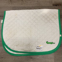 Quilt Baby Saddle Pad, alligator embroidery *gc, vhairy, dirt, stained, pills, rubbed
