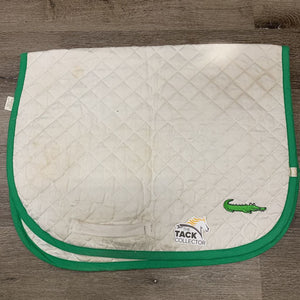 Quilt Baby Saddle Pad, alligator embroidery *gc, vhairy, dirt, stained, pills, rubbed