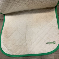 Quilt Baby Saddle Pad, alligator embroidery *gc, vhairy, dirt, stained, pills, rubbed
