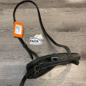Thick Rsd Padded Crank Noseband, Flash *older, v.dirty, rubbed/thin edges, curled/folded ends, xholes