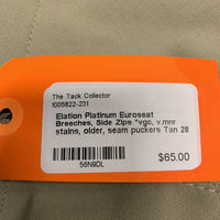 Euroseat Breeches, Side Zips *vgc, v.mnr stains, older, seam puckers
