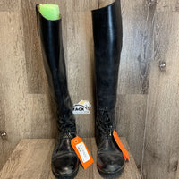 Pr Field Boots, Pull On *fair, older, stiff, rubs, discolored, v.scraped, v.dirty, older, marker

