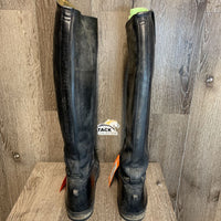 Pr Field Boots, Pull On *fair, older, stiff, rubs, discolored, v.scraped, v.dirty, older, marker
