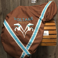 17" *5.25" MW Voltaire Adelaide Monoflap Dressage Saddle, Brown Voltaire Cover, Xlg Front Blocks, Foam Panels, Flaps: 16"L x 13.5"W Serial #: 1448 16 17 3A 3S FIN
