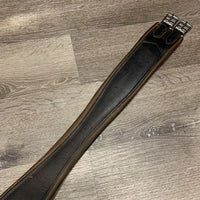 Thick Padded Leather Girth, 1x els *v.dirty, scrapes, elastic rubs, scratches, curled ends, fair/gc
