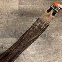 Thick Padded Leather Girth, 1x els *v.dirty, scrapes, elastic rubs, scratches, curled ends, fair/gc
