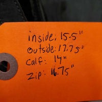 Pr Tall Leather Winter Dress Boots, zips *gc, dirty, faded, scuffs, zips: stiff, bent/wavy, scratches, scrapes, faded, older?
