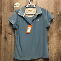 SS Polo Shirt, 1/4 Button Up *vgc, hair
