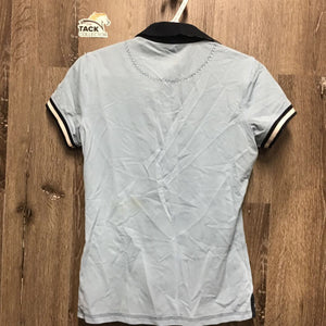 SS Polo Shirt, 1/4 Button Up *gc, stains, pills, pits