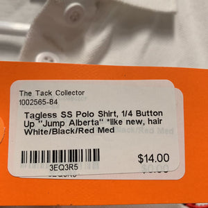 SS Polo Shirt, 1/4 Button Up "Jump Alberta" *like new, hair