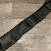 3 Fold Dressage Girth, velcro buckle covers *older, clean, hairy velcro, folded/creased & cracks, discolored
