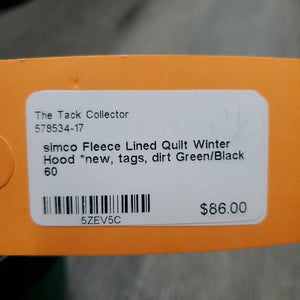 Fleece Lined Quilt Winter Hood *new, tags, dirt