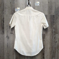 SS Show Shirt, button collar *gc, older, pits, v.stained edges