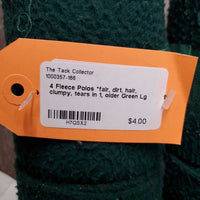 4 Fleece Polos *fair, dirt, hair, clumpy, tears in 1, older
