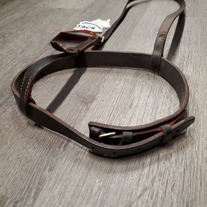 Flat Noseband *fair, BROKEN KEEPER, older, mnr scraped edges