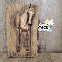 "Devotion" 3D Ceramic Horse Plaque, post stand on back *vgc
