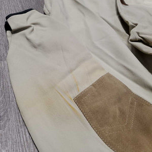 Side Zip Breeches *fair, older, stains, pulled seat seams, seam puckers, stretched knees, v.pilly lining