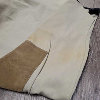 Side Zip Breeches *fair, older, stains, pulled seat seams, seam puckers, stretched knees, v.pilly lining
