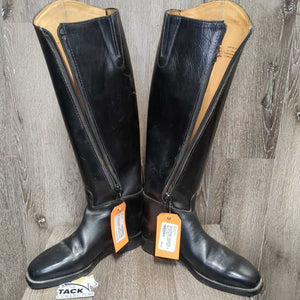 Pr Dress Boots, aftermarket Zips *BROKEN Left zip, vgc, mnr dirt & creases, older