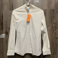 LS Show Shirt *0 collar, seam puckers, dingy, crinkles, gc, older
