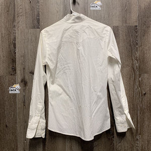 LS Show Shirt *0 collar, seam puckers, dingy, crinkles, gc, older