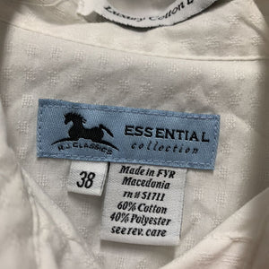 LS Show Shirt *0 collar, seam puckers, dingy, crinkles, gc, older