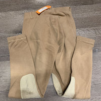 Hvy Cotton Euroseat Breeches, Pull On *vgc, mnr stains & pills/rubs
