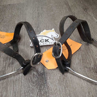 Pr Flat Side POW Spurs, PrLeather Spur Straps *vgc, mnr scratches & dirt
