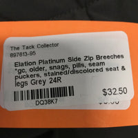 Side Zip Breeches *gc, older, snags, pills, seam puckers, stained/discolored seat & legs