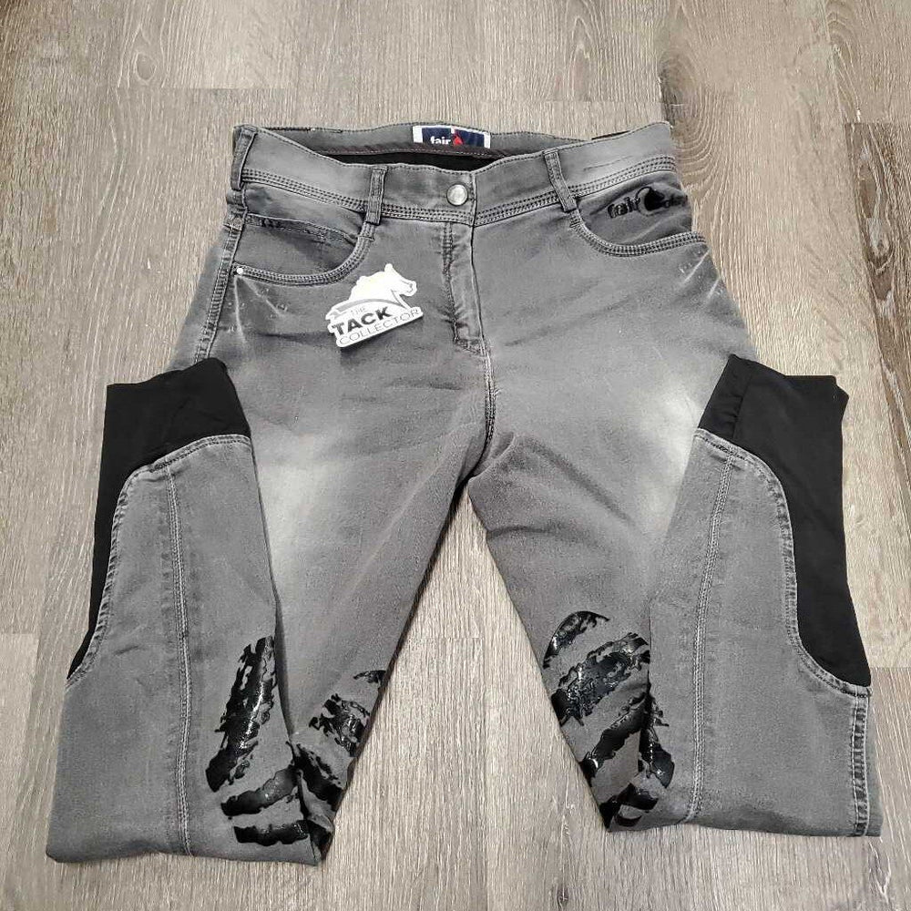 Euroseat Breeches *gc, faded, missing bling/loose threads, curled inner waist, seam puckers