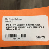 Med Hvy Eggbutt Snaffle *vgc, clean, mnr sloppy joint, scratches