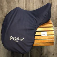 18" MW *5.5" Prestige Monoflap Dressage, Navy Prestige Cover, Xlg Exterior Front Block, Wool Flocking, Flaps: 16.5"L x 13"W Serial #: 18 33 04920412 MS6
