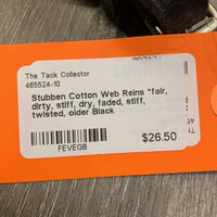Cotton Web Reins *fair, dirty, stiff, dry, faded, stiff, twisted, older