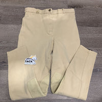 Hvy Cotton Breeches *gc, stains, older, threads, mnr undone stitching, rubs, pills, faded
