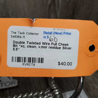Double Twisted Wire Full Cheek Bit *xc, clean, v.mnr residue
