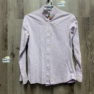LS Show Shirt, 0 collar *gc, older, seam puckers, mnr pits, clean, snags