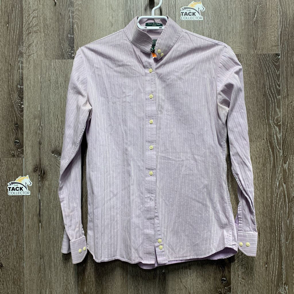 LS Show Shirt, 0 collar *gc, older, seam puckers, mnr pits, clean, snags