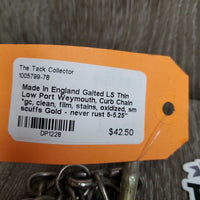 Gaited LS Thin Low Port Weymouth, Curb Chain *gc, clean, film, stains, oxidized, sm scuffs
