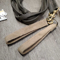 Rsd Leather Braided Reins, buckles, 1 stopper *fair, older, broken lace, soap, scraped edges, crackles/cracks, rubs, dirty
