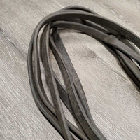 Rsd Leather Braided Reins, buckles, 1 stopper *fair, older, broken lace, soap, scraped edges, crackles/cracks, rubs, dirty
