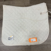 Quilted Double Back Dressage Pad, embroidered *fair, mnr dirt, stained, hair, dingy, pilly, torn edges
