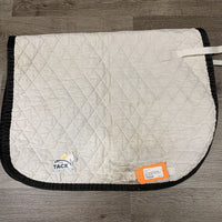 Thin Quilted Dressage Pad, embroidered *gc, mnr dirt, stains, hair, pilly, puckered, rubbed edges
