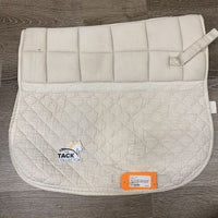 Thick Back Quilted Dressage Pad *fair, stained, dingy, sm hole, unstitched weak velcro, puckered, threads
