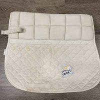 Thick Back Quilted Dressage Pad *fair, stained, dingy, sm hole, unstitched weak velcro, puckered, threads
