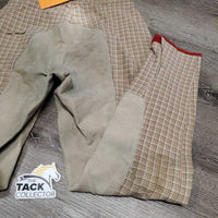 Full Seat Breeches *fair, stained/discolored legs, knee puckers, mnr pilly, older, stain/goo
