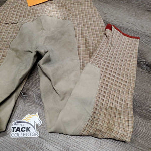 Full Seat Breeches *fair, stained/discolored legs, knee puckers, mnr pilly, older, stain/goo