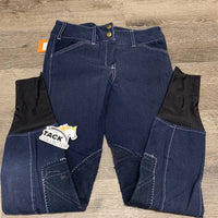 Euroseat Breeches *gc, older, faded, v.pilly/rubs, seam puckers, mnr dirt & stains
